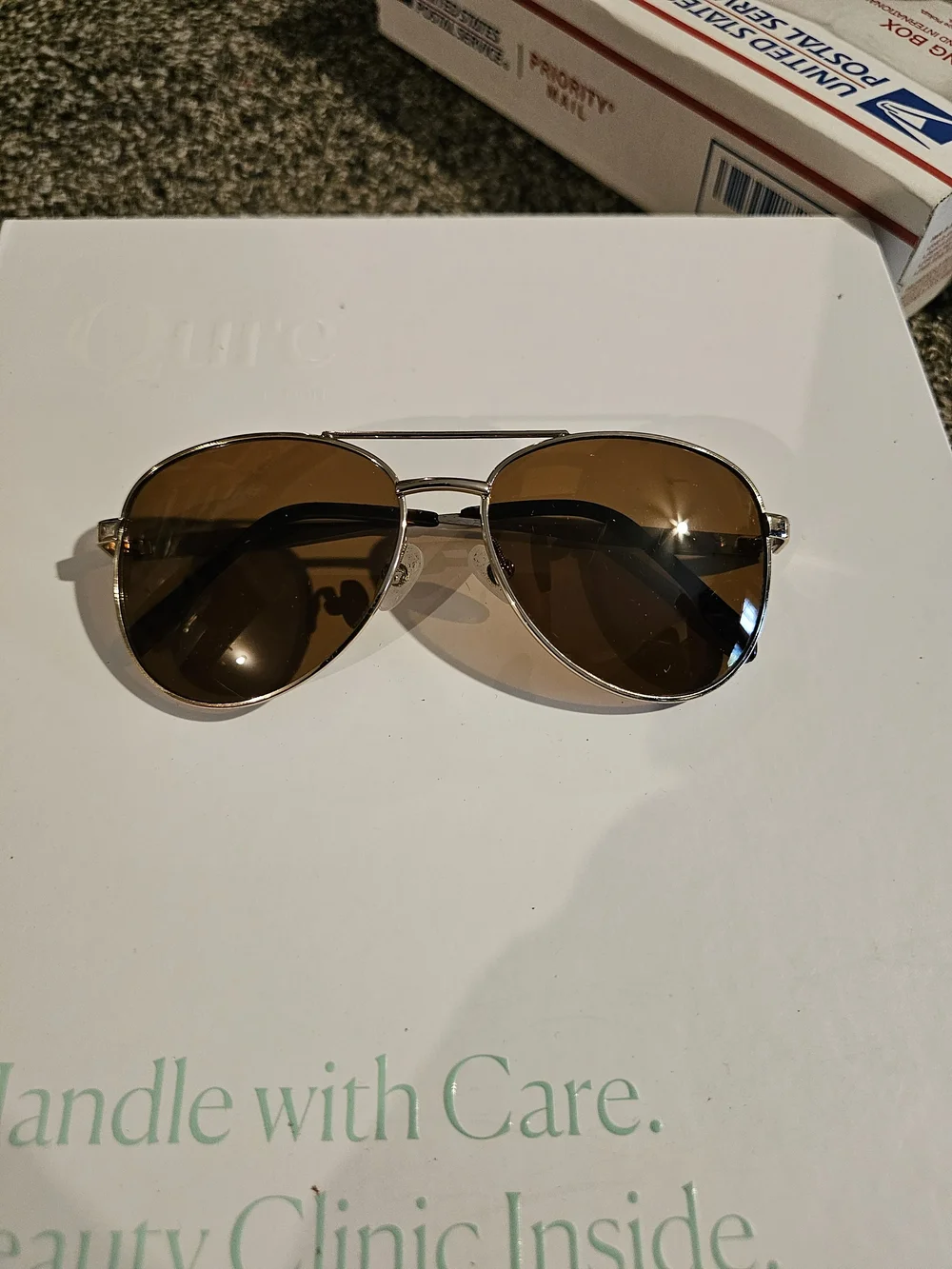 Men's Aviator Sunglasses - Brown Lenses, Silver Frame
